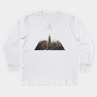 Empire State Building Geometric Photography Kids Long Sleeve T-Shirt